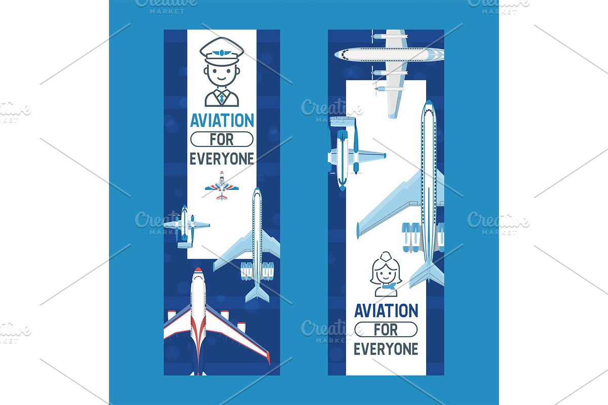 Plane vector aircraft airplane jet in Illustrations - product preview 8