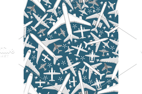 Plane seamless pattern vector