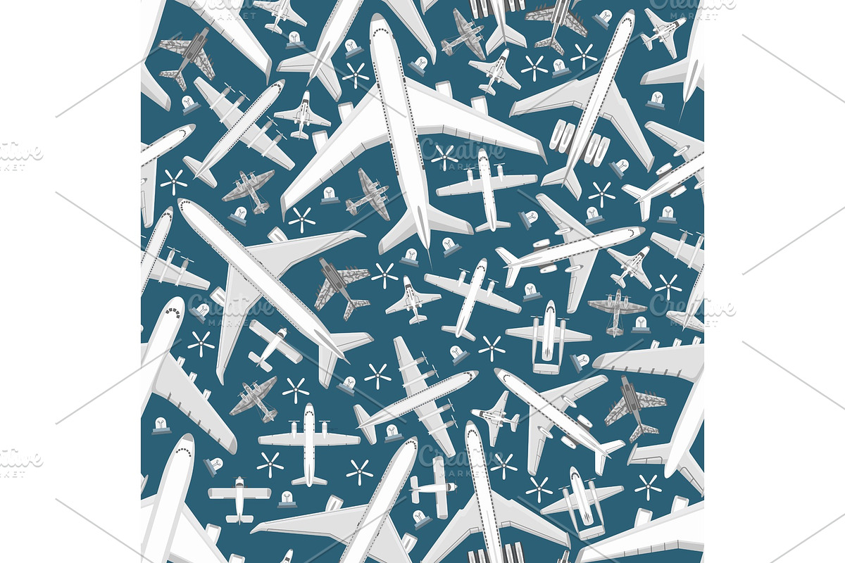 Plane seamless pattern vector in Illustrations - product preview 8