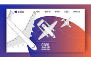 Plane vector web-page traveling on