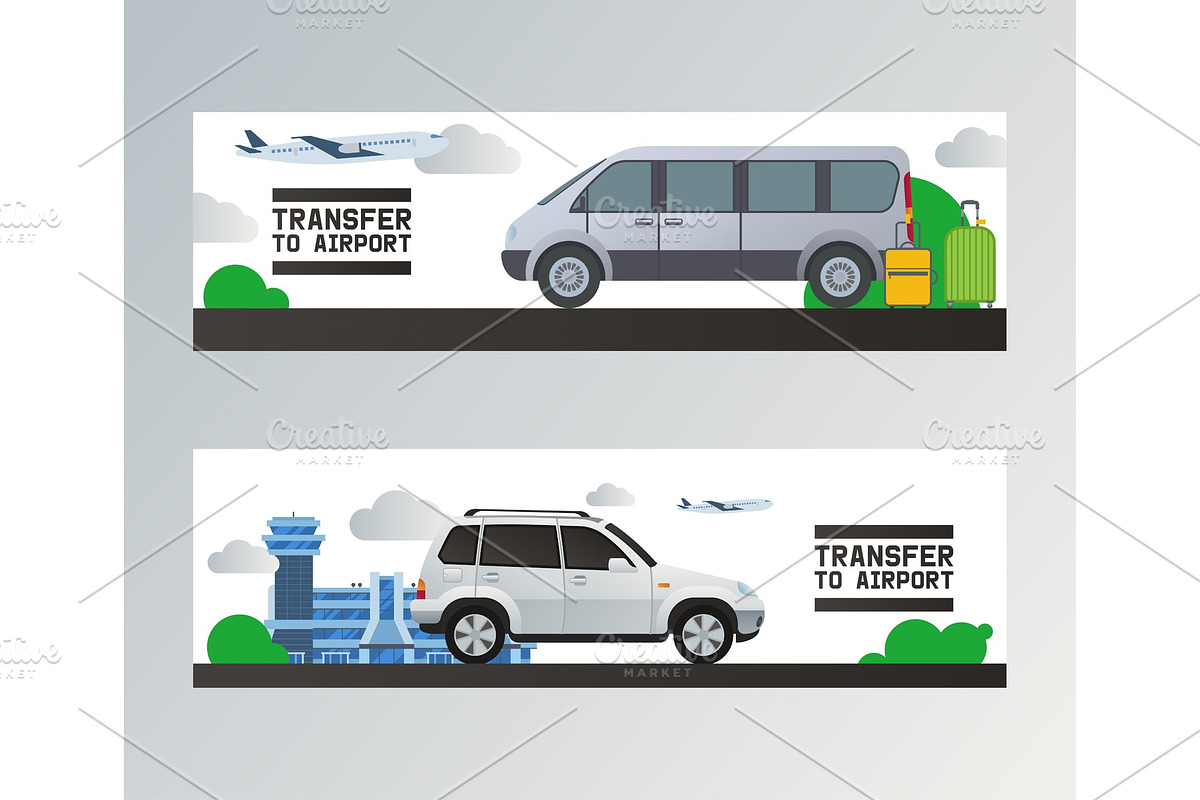 Airport transfer vector traveling by in Illustrations - product preview 8