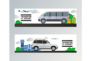 Airport transfer vector traveling by