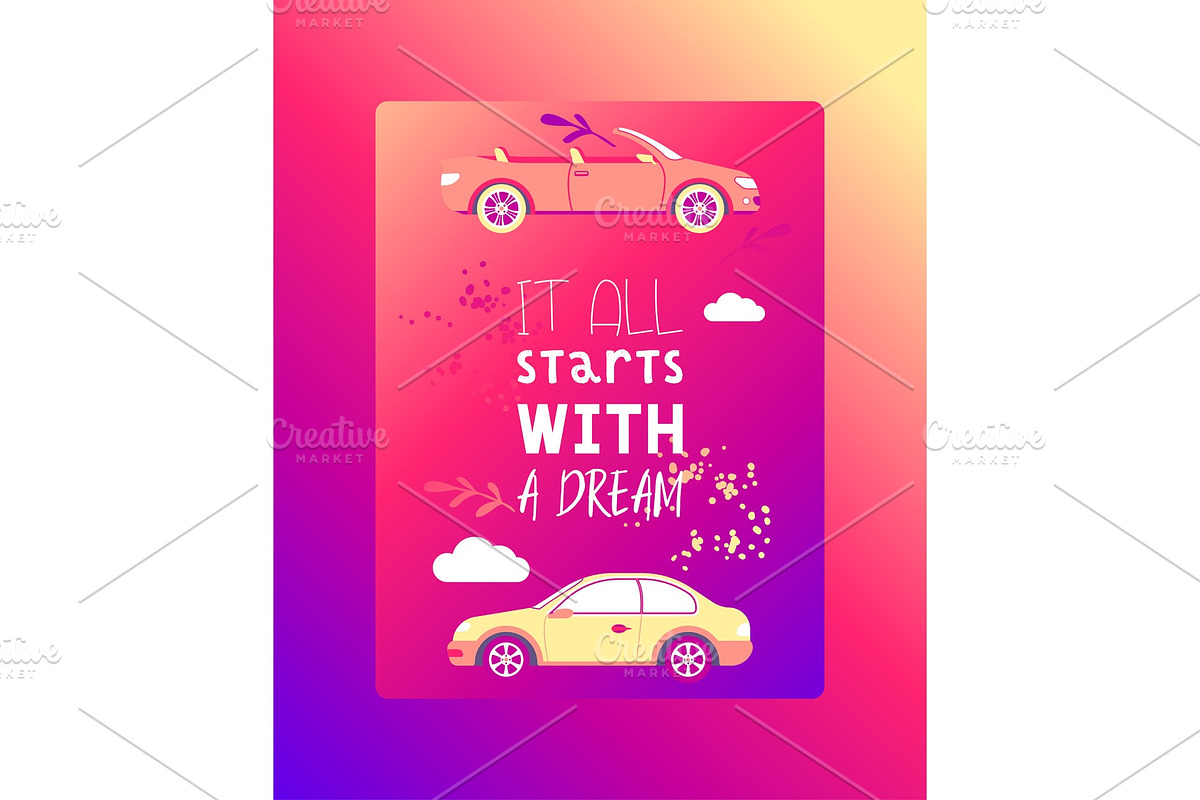 Dream car vector dreaming automobile in Illustrations - product preview 8