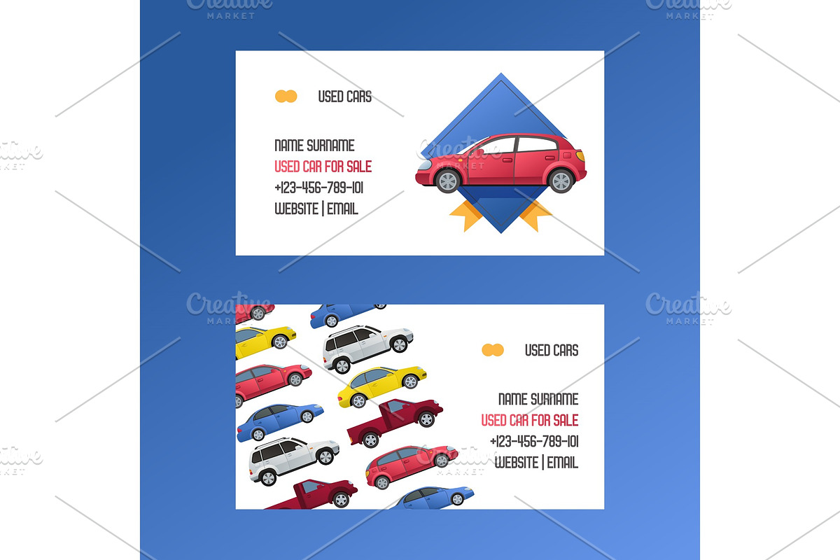 Car vector business card rental van in Illustrations - product preview 8