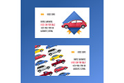 Car vector business card rental van