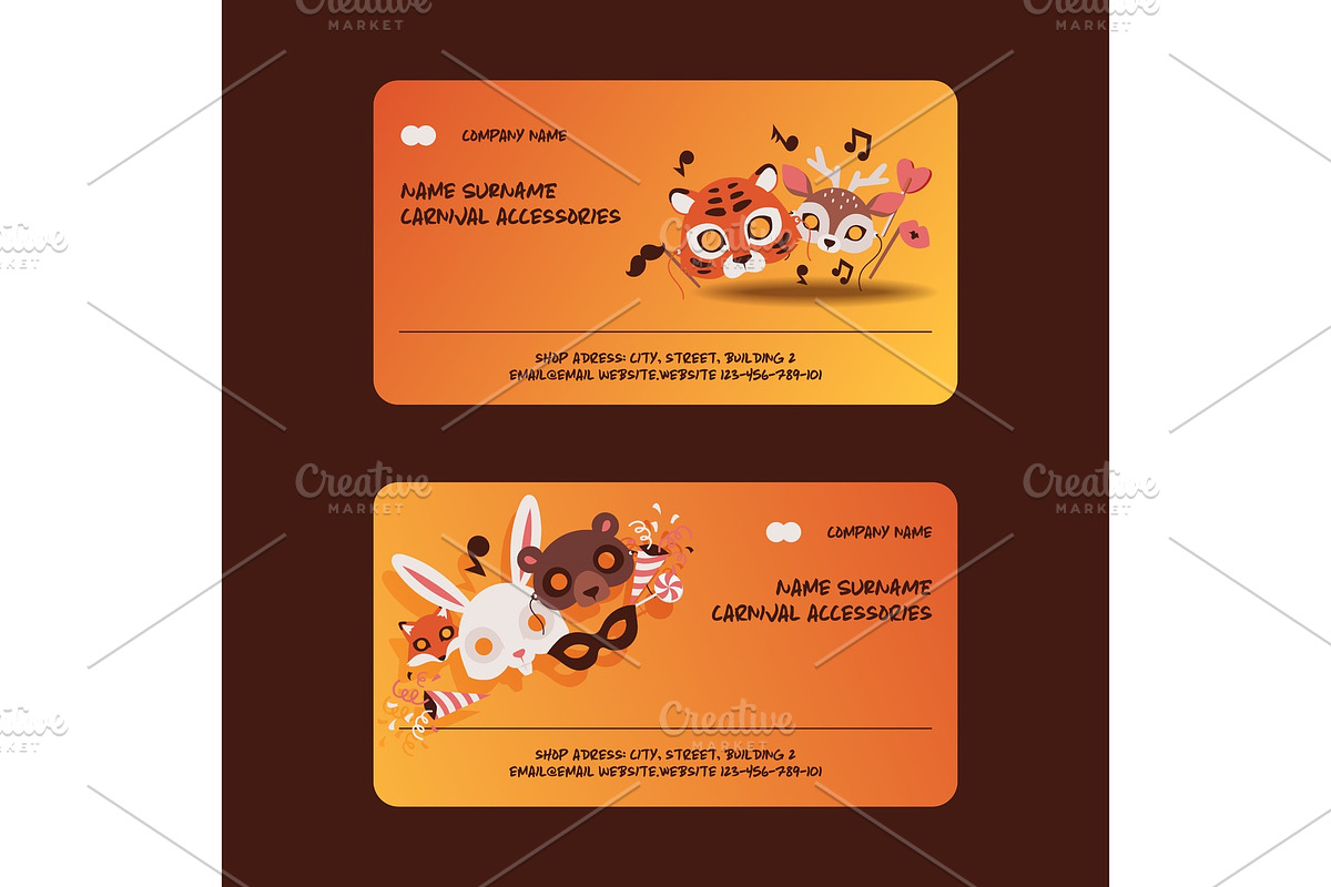 Mask vector business card kids in Objects - product preview 8