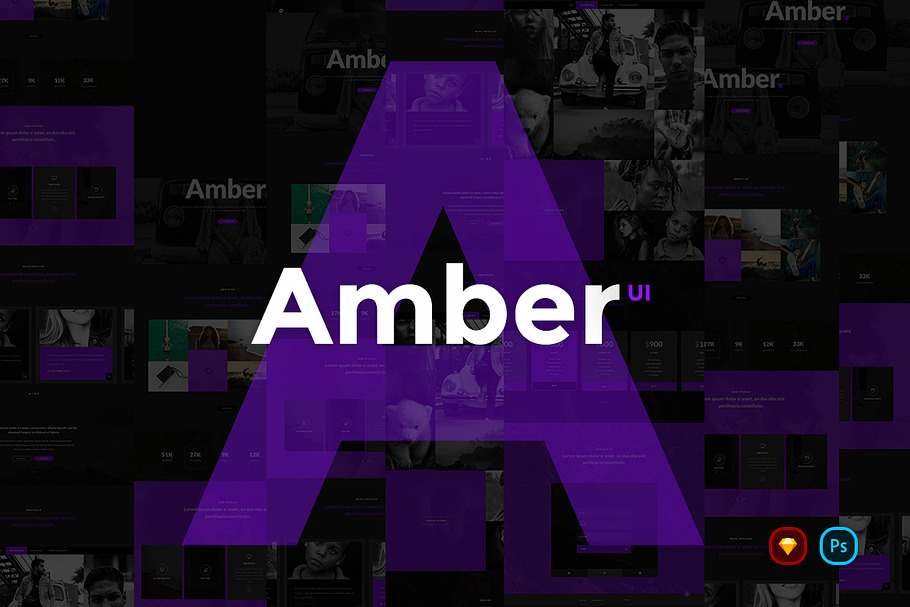 Amber UI Kit in UI Kits and Libraries - product preview 8
