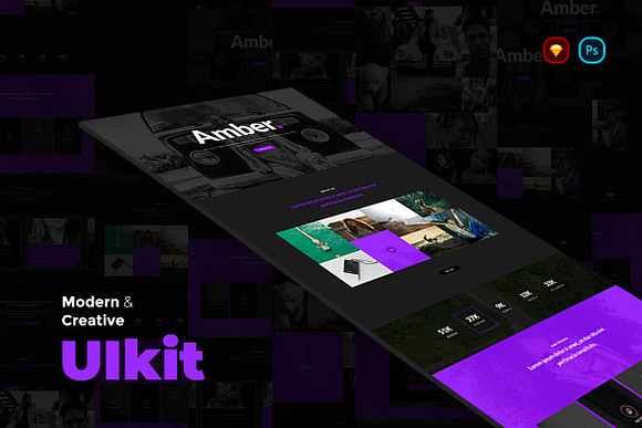 Amber UI Kit in UI Kits and Libraries - product preview 1