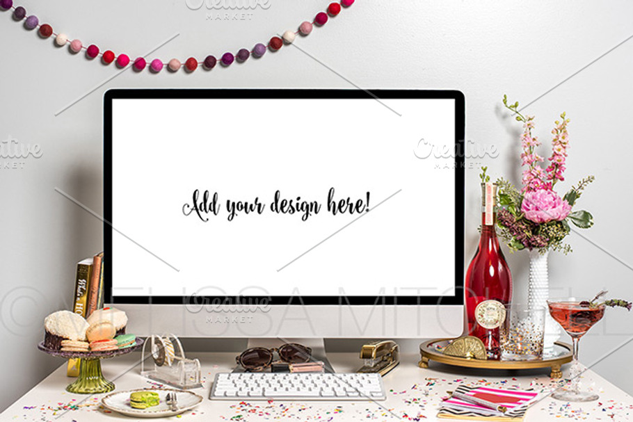 Champagne & Cupcakes iMac Mockup #24 in Mobile & Web Mockups - product preview 8