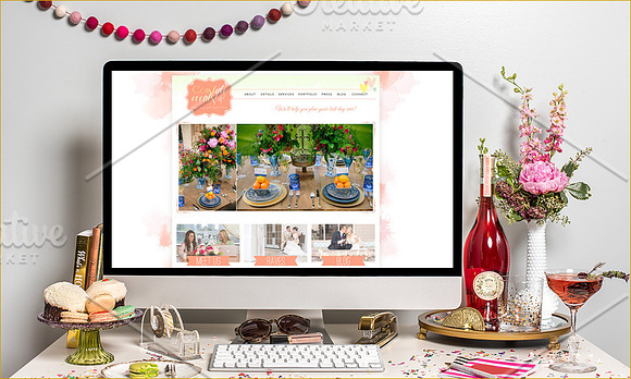 Champagne & Cupcakes iMac Mockup #24 in Mobile & Web Mockups - product preview 1