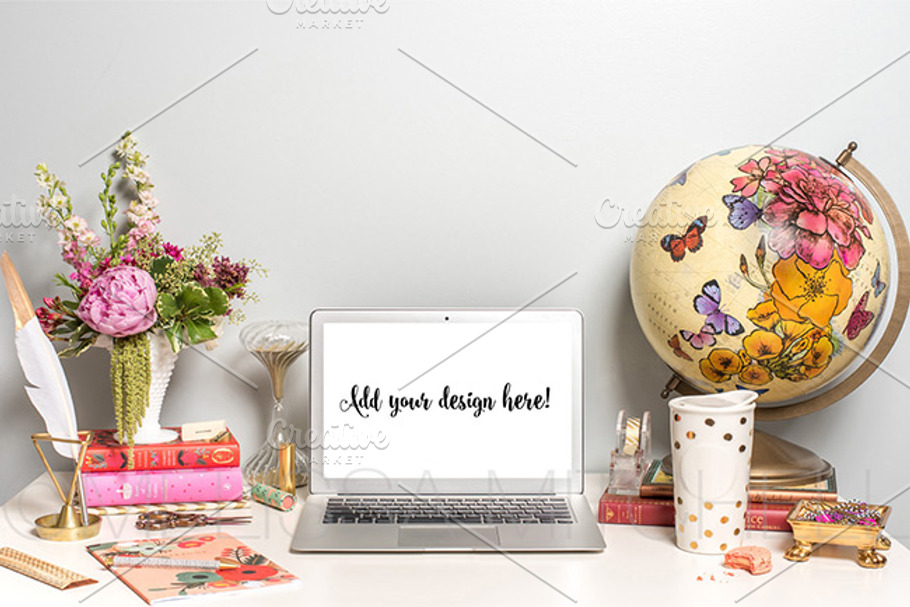 Pink & Chic Macbook Styled Mockup#20