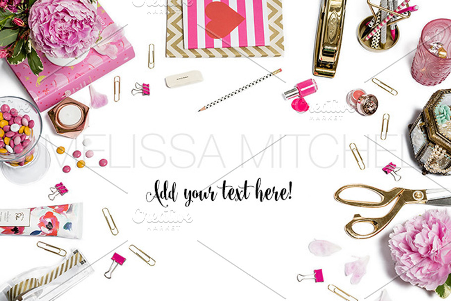 Pink Chevron Styled Desk Mockup #31 in Mobile & Web Mockups - product preview 8