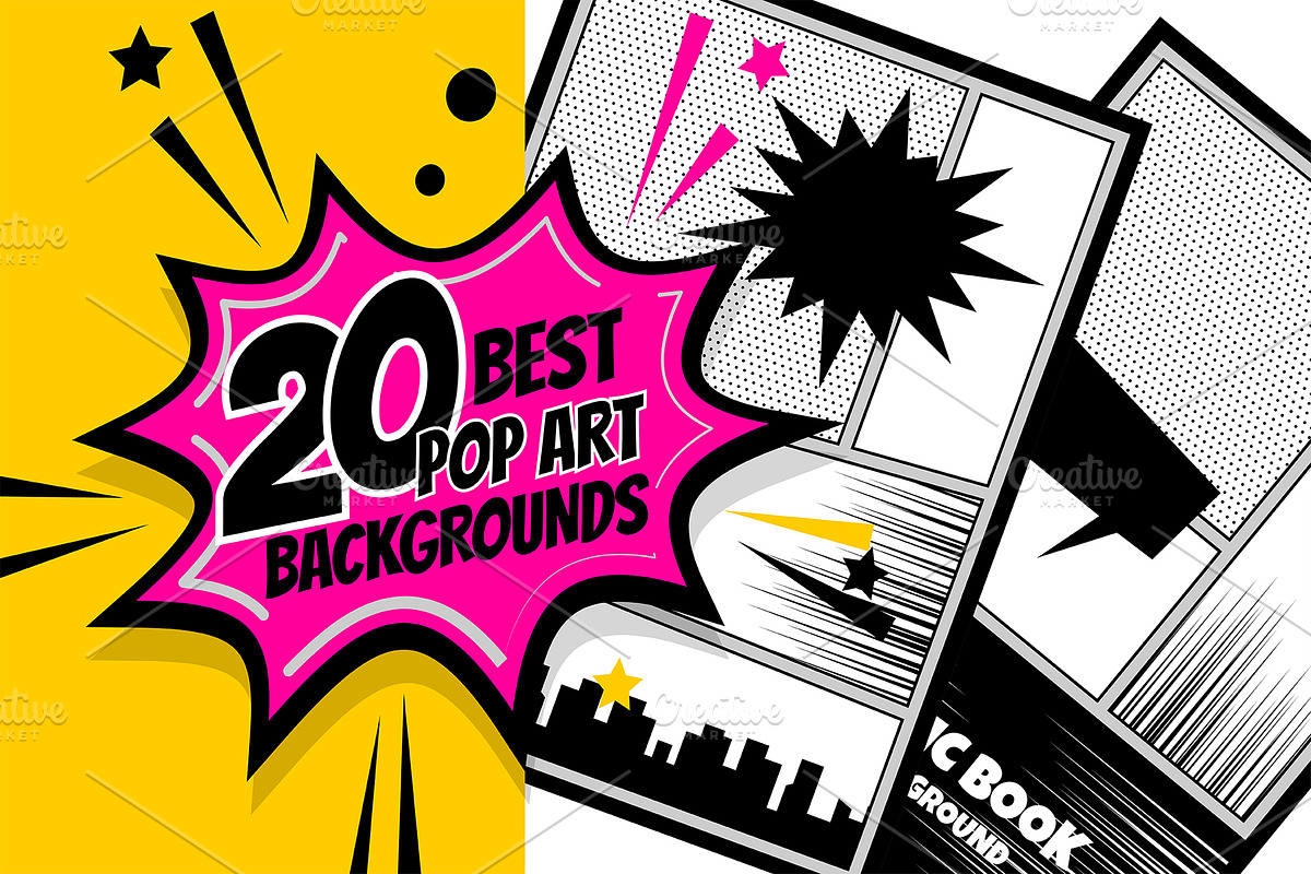 20 Vertical Comic Book background in Illustrations - product preview 8