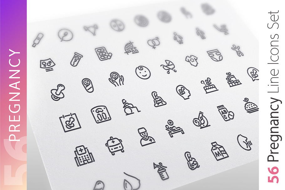 Pregnancy Line Icons Set in Icons - product preview 8