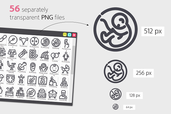Pregnancy Line Icons Set in Icons - product preview 2