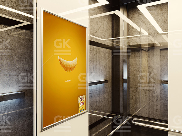Animated Elevator / Poster Mock-up in Product Mockups - product preview 2