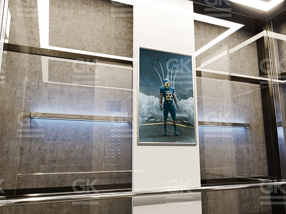 Animated Elevator / Poster Mock-up in Product Mockups - product preview 5