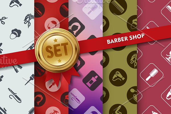 Set of barber shop icons