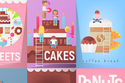Sweets and Desserts Posters Set