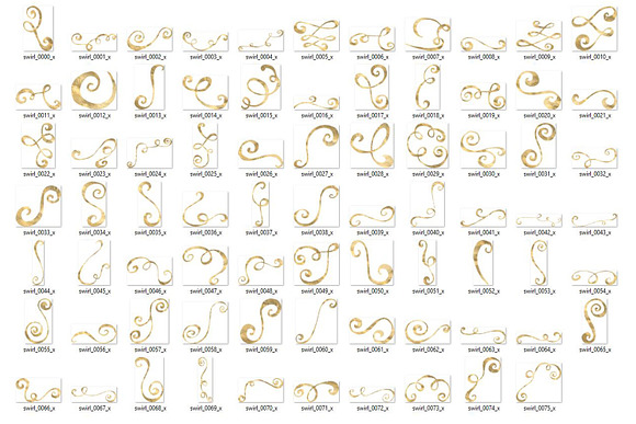 Gold Swirl Elements Clipart in Objects - product preview 2