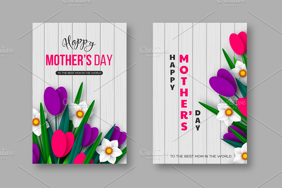 Happy Mothers day greeting posters. in Illustrations - product preview 8