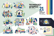 Technology graphics set, color 1