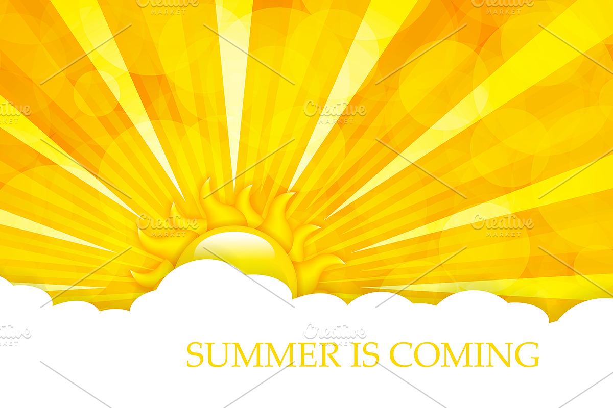 Summer background in Illustrations - product preview 8