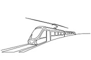one line drawing Modern train