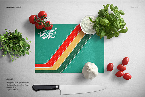 Glass Cutting Board 2 Shapes Mockup in Product Mockups - product preview 3