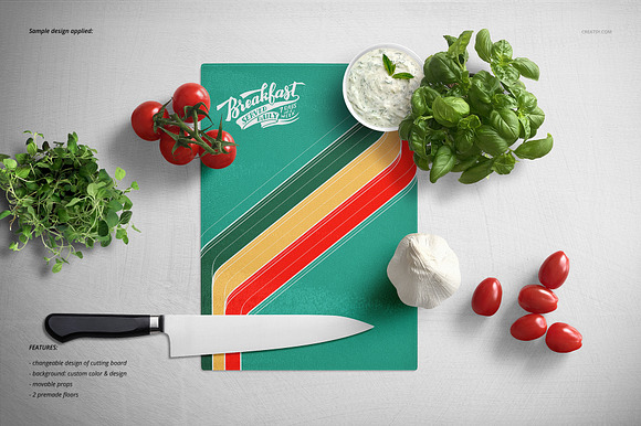 Glass Cutting Board 2 Shapes Mockup in Product Mockups - product preview 4