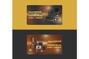 Sound system vector business card