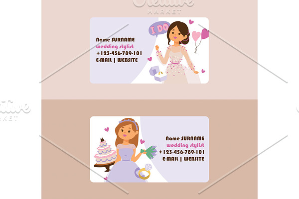 Wedding vector business card