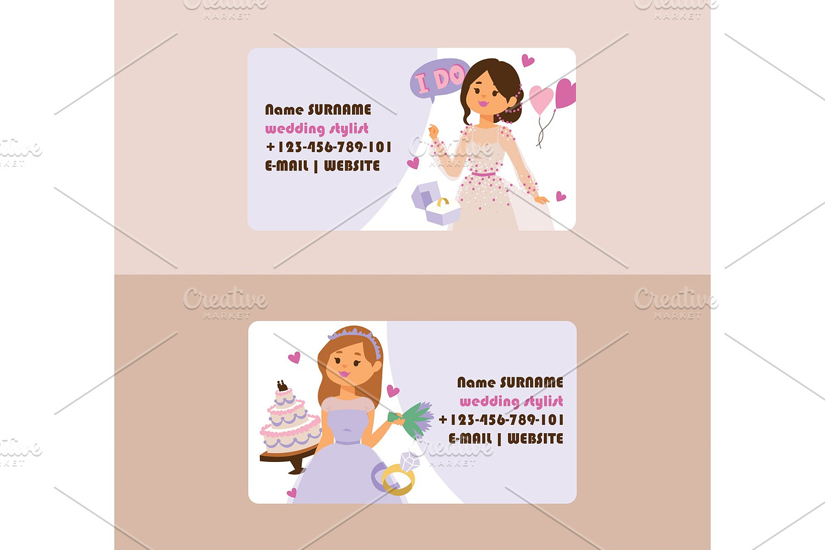 Wedding vector business card in Illustrations - product preview 8