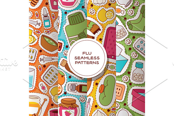 Flu seamless pattern vector sick