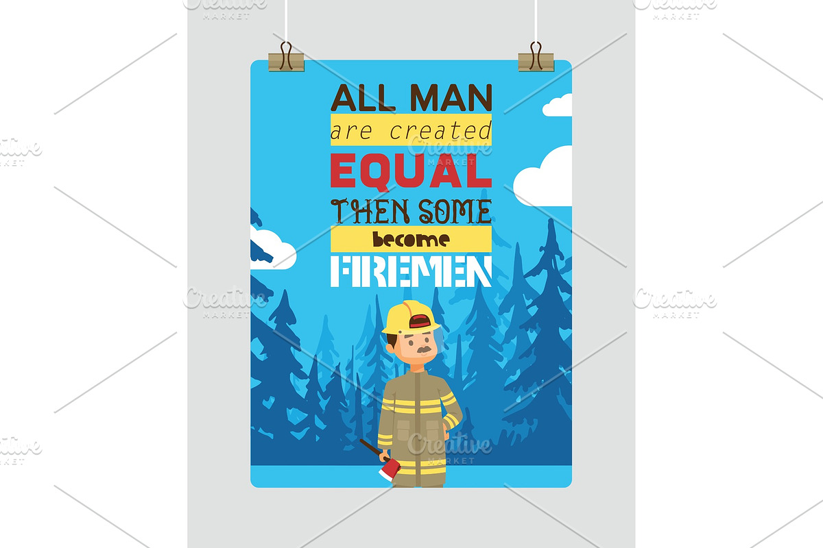 Firefighter vector cartoon fireman in Illustrations - product preview 8