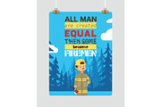 Firefighter vector cartoon fireman
