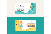 Child in sport vector business card