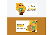 Courier vector business card postman