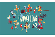 Tourist vector traveling people