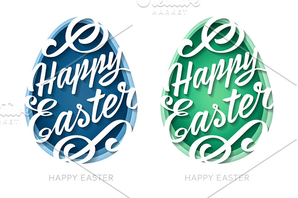 Cut Paper Egg Happy Easter in Illustrations - product preview 1