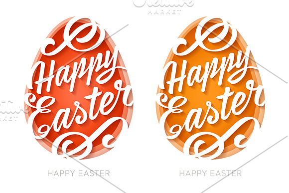 Cut Paper Egg Happy Easter in Illustrations - product preview 2
