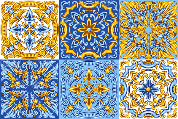 Portuguese azulejo ceramic tile