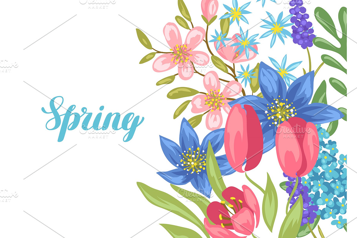 Background with spring flowers. in Patterns - product preview 8
