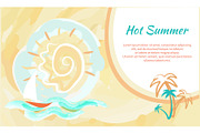 Hot Summer Poster with Abstract Sky
