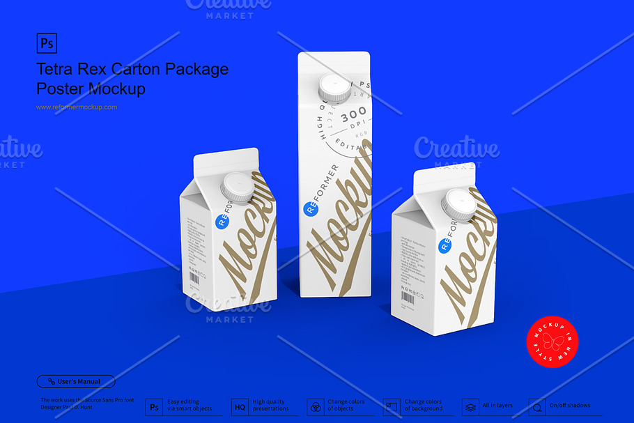 Tetra Rex Carton Poster Mockup in Product Mockups - product preview 8