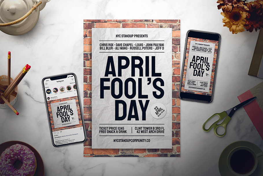 April Fool's Day Flyer Set in Flyer Templates - product preview 8