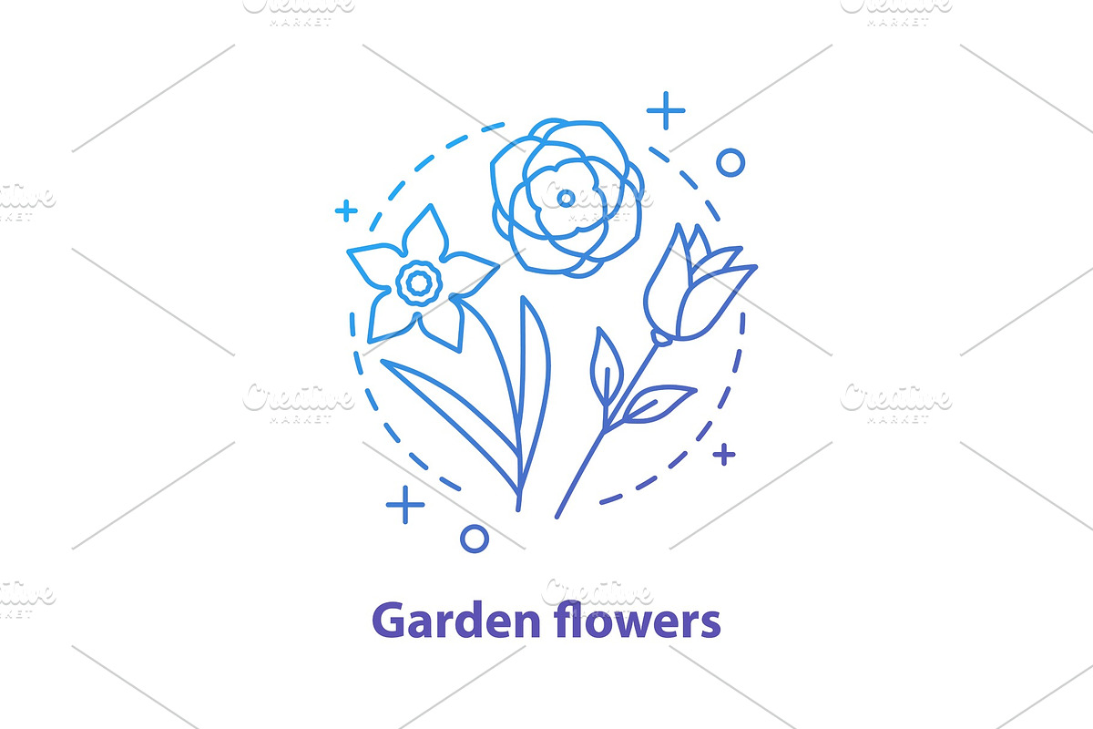 Garden flowers concept icon in Icons - product preview 8