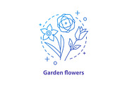Garden flowers concept icon