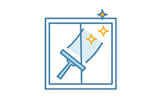 Window cleaning color icon