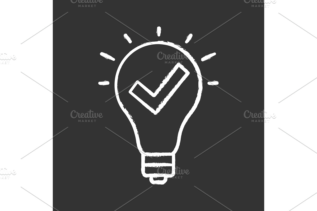 Approved idea chalk icon in Icons - product preview 8